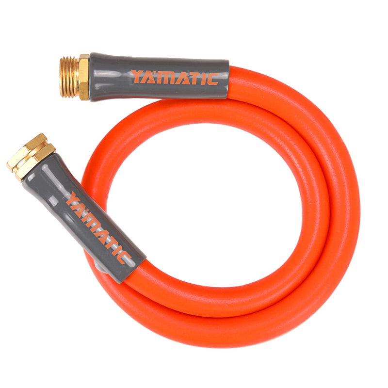 YAMATIC Heavy Duty Short Garden Hose 5/8 in x 3 ft with Swivel Fitting  Super Flexible Leader hose All-weather  Lightweight  Burst 600 PSI - Image 1